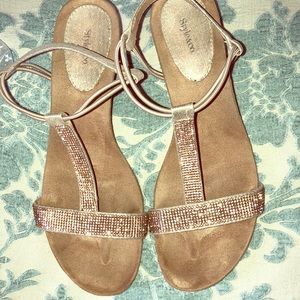 Style & Co. size 8 sparkly gold sandals